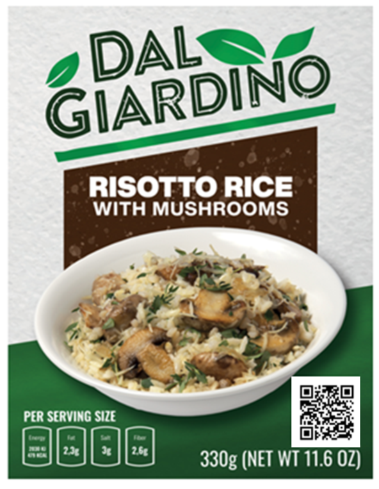The front of a product showing the QR Code bottom right